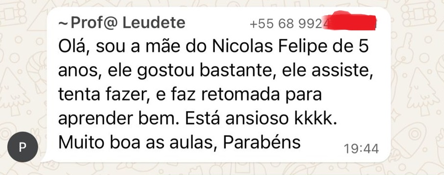 Depoimento WhatsApp - Prof Leudete