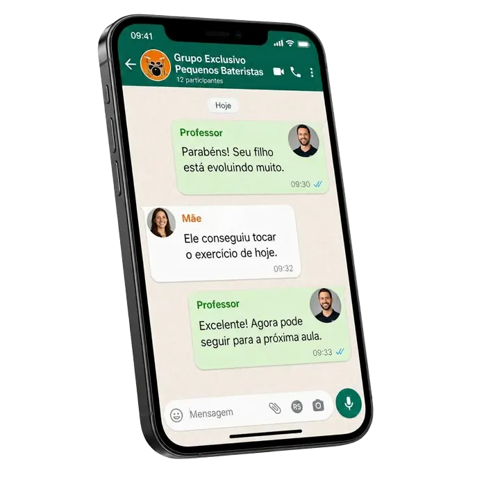 Grupo exclusivo de WhatsApp em celular